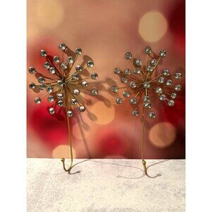 VTG-Style MCM Starburst Crystal Wall Hooks – Set of 2